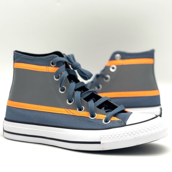 Women's Converse CTAS HI Shoes - LAKESIDE BLUE/FLASH ORANGE - Picture 2 of 8